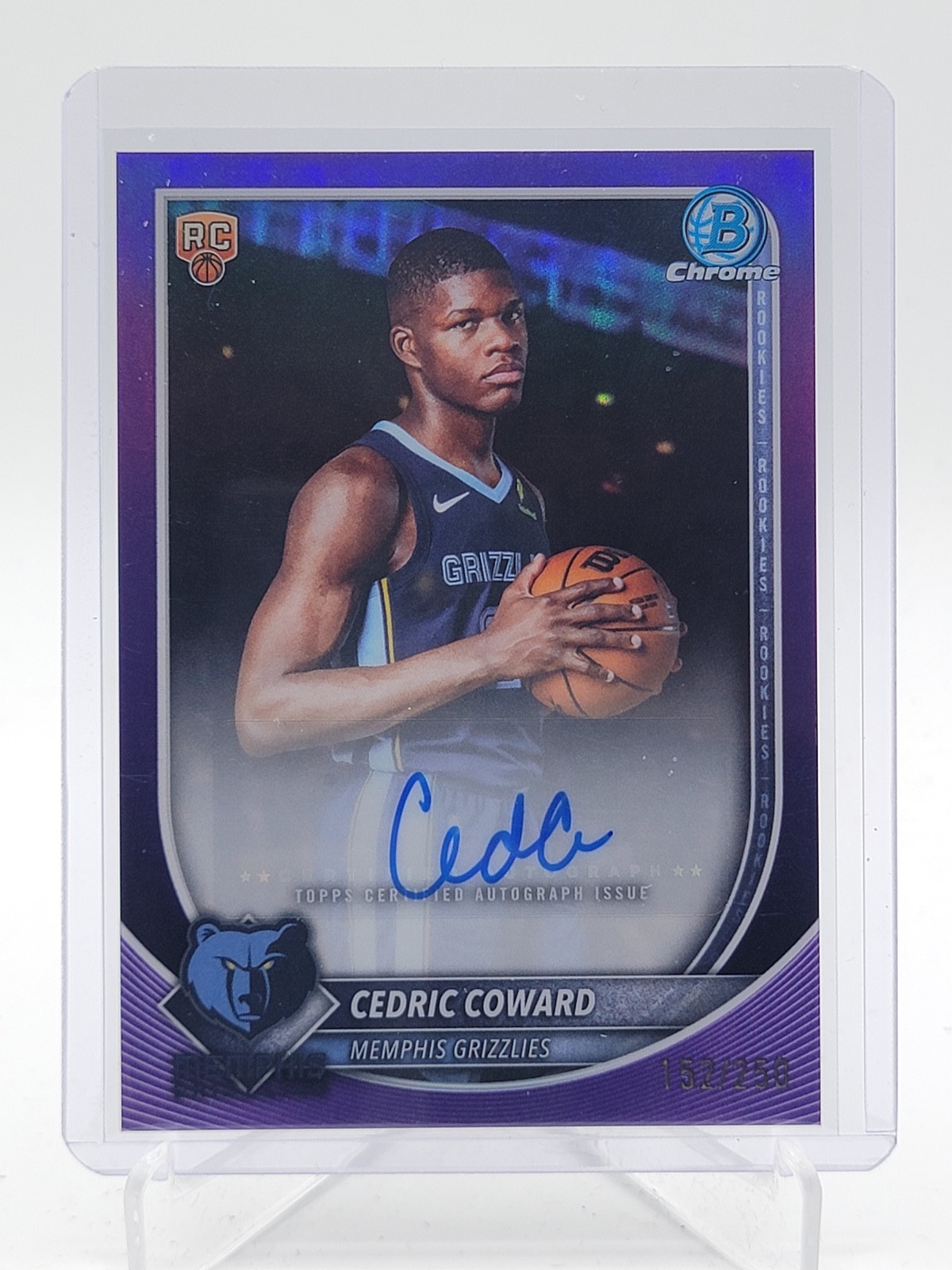 CEDRIC COWARD 2025-26 BOWMAN CHROME PURPLE ROOKIE AUTO /250 #BCA-CC Q0398