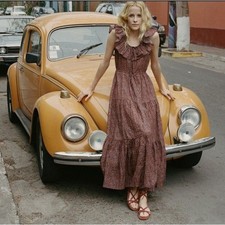 DOEN Yarrow Maxi Dress in Rust Ditsy Floral Size M