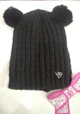 Cappello Invernale LAURA BIAGIOTTI  BIMBA con Ponpon Doppio Nero OneSize