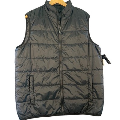 Swiss Tech Mens Peak Blast Puffer Vest Size Large Black Water Repellent Warm