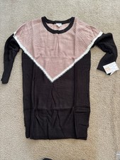 Lularoe Lauren Sweater Dress Size XS Striped B/W Block Soft Comfy New