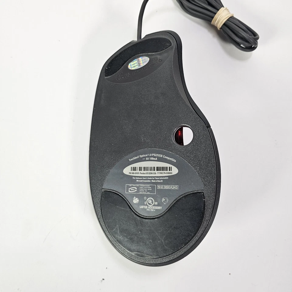 Microsoft Trackball Optical 1.0 Trackball Mouse X05-87475 USB Wired - Image 4 of 4