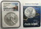 2022 $1 1oz .999 Silver American Eagle NGC MS70 - U.S. State Series Rhode Island