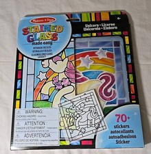 Melissa  Doug Stained Glass Made Easy Unicorn RAINBOW Art Activity 4 Kid Craft