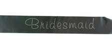 Hens Sash Diamante Crystal Sashes Bridesmaid- Black