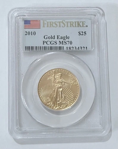 U.S. Mint 2010 Gold Eagle $25 1/2 oz PCGS MS70 Coin