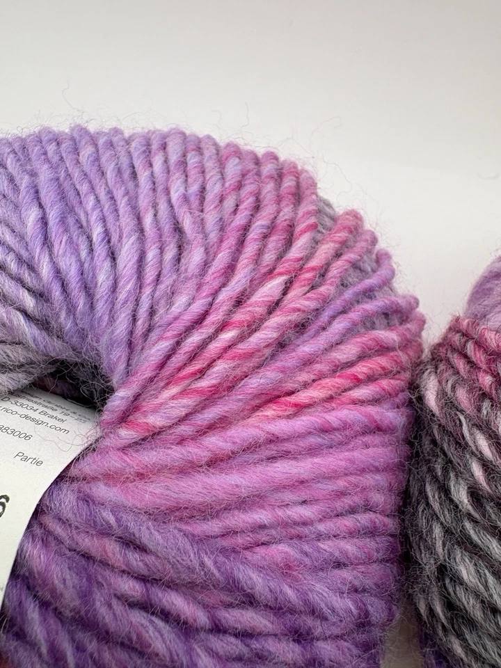 Hilo grueso Rico Creative Melange - 067 rosa púrpura degradado - 50 g 85 m Italia Foto 3 de 4