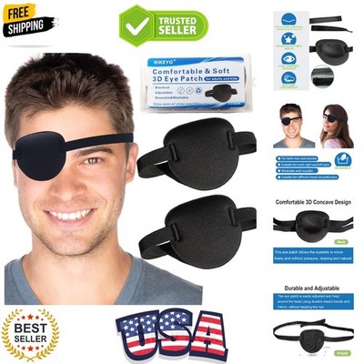 2 Pcs Eye Patches for Adults and Kids,3D Adjustable Eyepatch for Right or Lef...