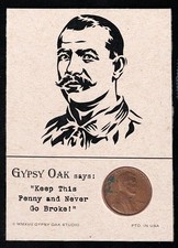 DAN BROUTHERS -1945 Original LINCOLN CENT Coin Card- 19TH CENTURY BASEBALL GOAT
