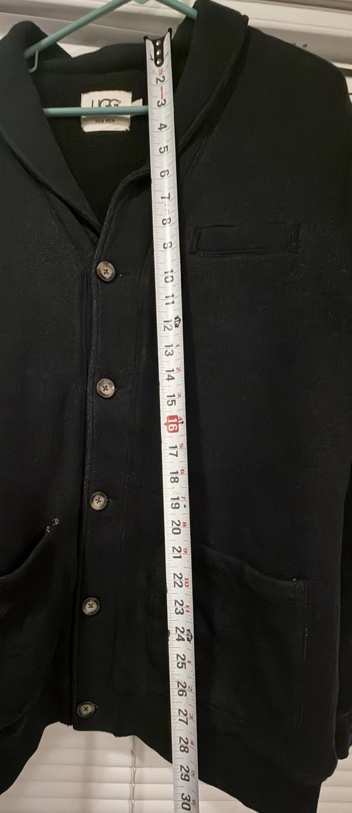 UGG Men's Large Black Button-Front Fleece Lined Jacket - product detail image 11