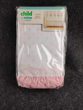 Carter's Dust Ruffle Crib Skirt Pink Polka Dot Child of Mine NEW