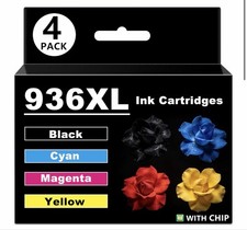 4PK 936XL 936e Ink Cartridges for HP OfficeJet Pro 9110b 9125e 9135e 9730e