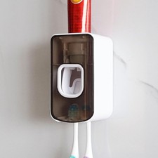 2 Slot Toothbrush Holder and Toothpaste Dispenser Wall Mounted, Automatic