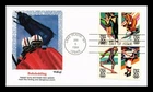 Dr Jim Stamps 20c 1984 Winter Olympics Setenant Block First Day Cover Fleetwood