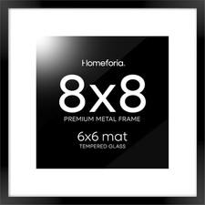 Homeforia 8X8 Picture Frames Black, High-End Metal Square 8 X 8 Frame for Wall o