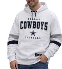 Dallas Cowboys Hoodie Size Small White Stitched Logos Sweatshirt Laundry Tag