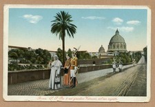 Postcard Rome His Holiness Pius X in the Vatican Gardens with His Entourage