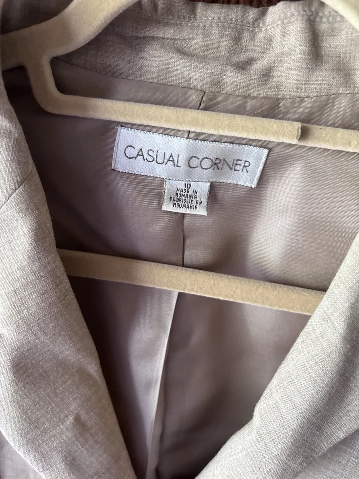 Blazer vintage informal de esquina para mujer talla 10 tostado chaqueta de 2 botones Foto 2 de 4