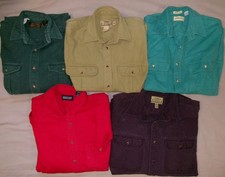 VTG CHAMOIS CLOTH SHIRT LOT 5 L XL EDDIE BAUER CABELAS DEERSKIN SOFT LANDS END