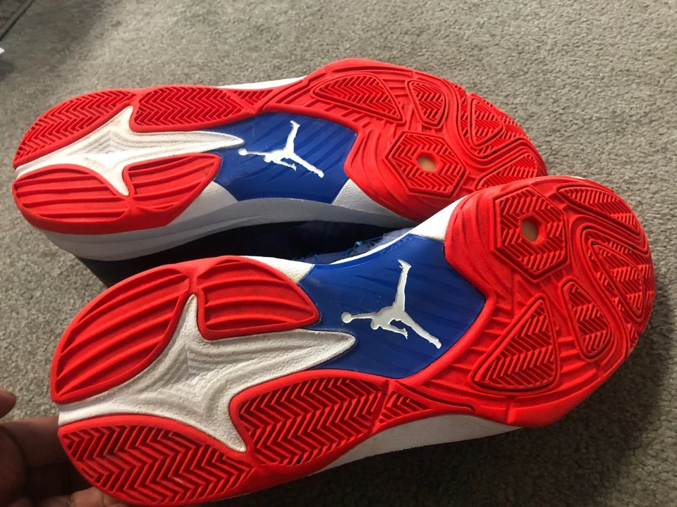 耐克 Jordan CP3.VII AE 644805-407 蓝色红色运动鞋男式美国尺码 14 漂亮 — 第 3/4 张图片