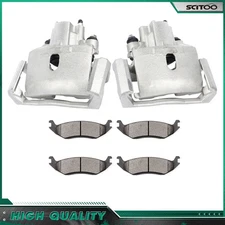 For 2005-2010 Dodge Ram 1500 Rear Brake Calipers w/ Ceramic Pads Accessories Kit