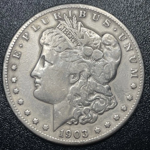 1903 S Morgan Silver Dollar $1 VF Details Very Fine Harshly Cleaned