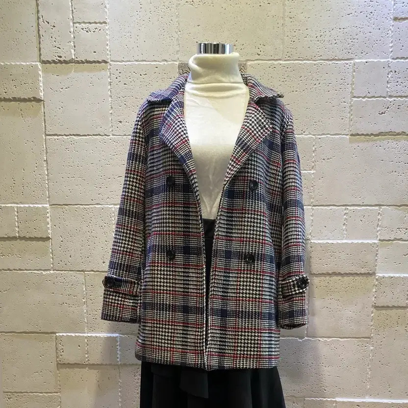 Check Pattern Jacket - Classic Double Button Desi… - image 4