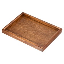 10x7" Wood Serving Tray Decorative Platter Home Rectangle Brown , 1Pcs