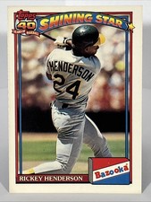 Rickey Henderson 1991 Topps Bazooka Shining Stars #2 Oakland Athletics