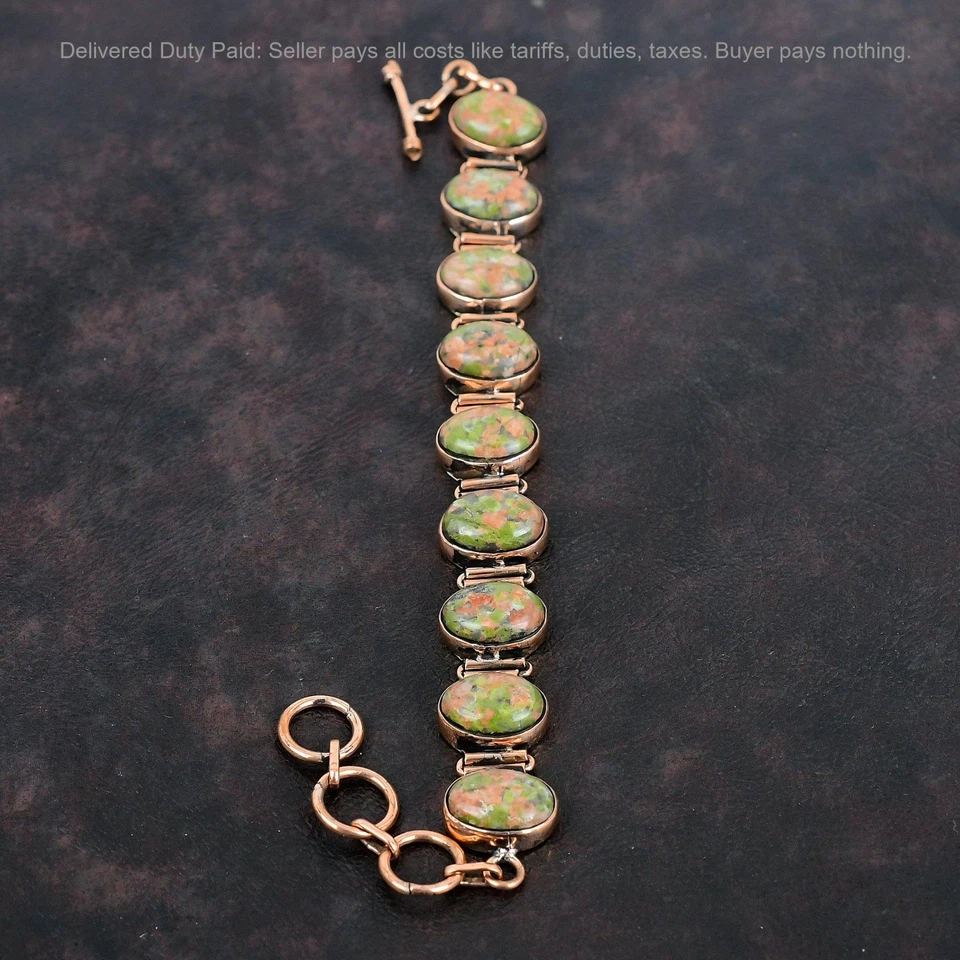 Black Friday Sale Copper Unakite Gemstone Daughter Handmade New Bracelet Jewelry - Image 2 of 4