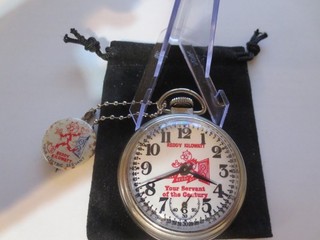 Orologio da tasca Westclox anni 60 16 Reddy Kilowatt tema pubblicitario quadrante e cassa funziona bene.