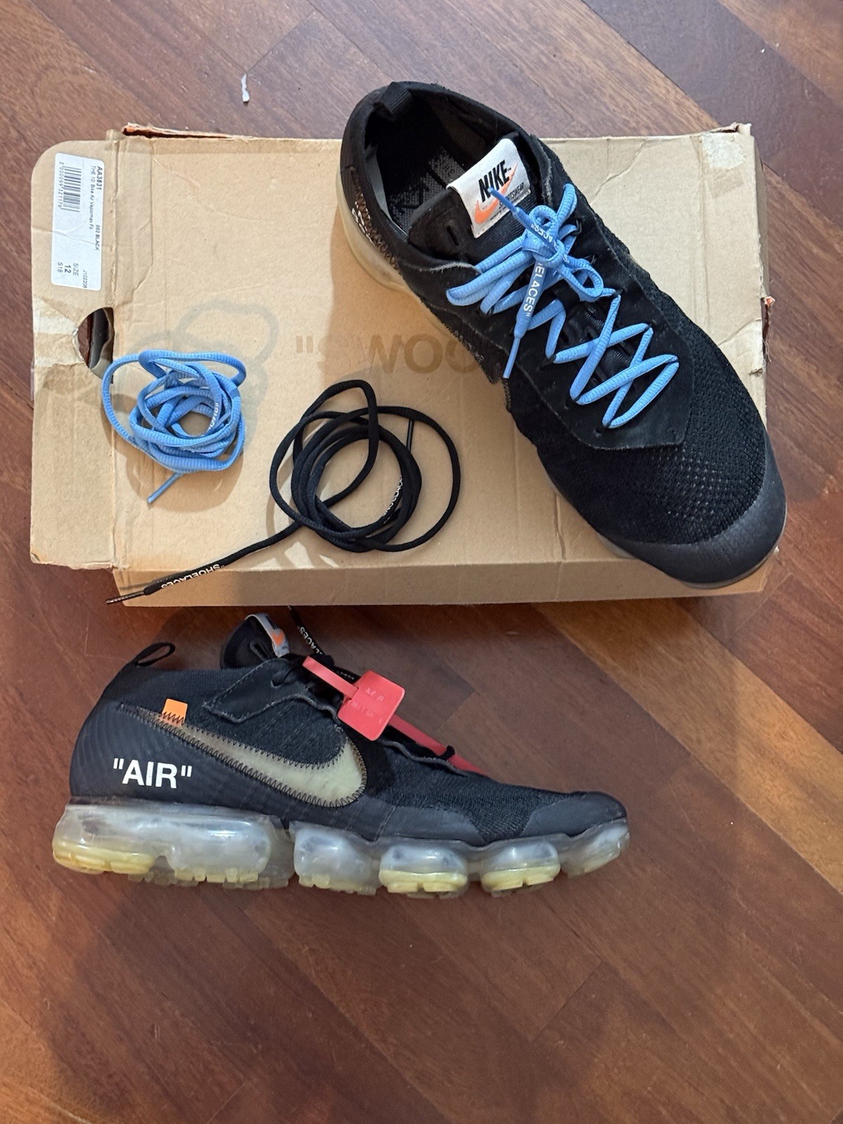 OFF WHITE X NIKE THE 10: NIKE AIR VAPORMAX x OFF WHITE Black US 12 EUR 46