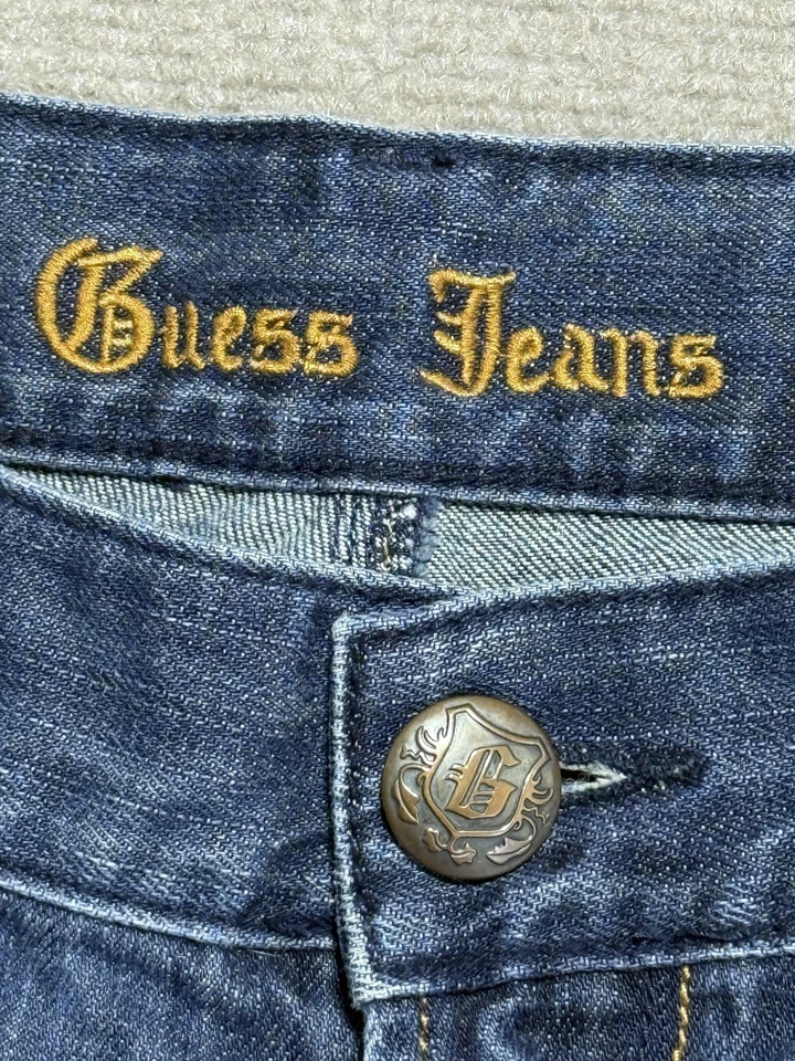 Guess Jeans Pants Mens 36 Relaxed Fit Straight Leg Distressed Frayed Hem Denim - Image 3 of 4