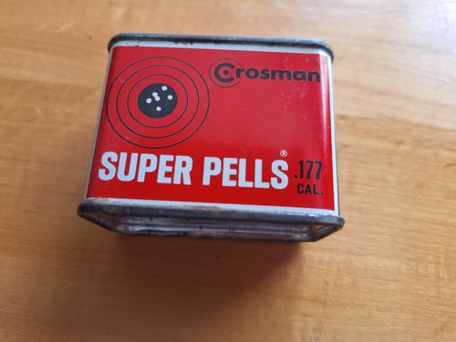 Vintage Crosman .177 Super Pells Pellets in Original Tin 3/4 full