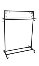 Boutique Vintage Double-Rail Rolling ClothingRack