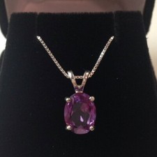 5 CT Alexandrite pendant oval cut 925 sterling silver colou change stone pendant