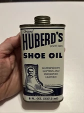 Vintage Huberd's Shoe Oil 8 Ounce Can/Tin - Huberd Shoe Grease Co.