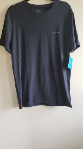Columbia Sportswear T Shirt Gray Crew Neck Short Sleeves Logo Stretch Tagless L