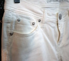 Almost Famous size 5 cotton blend white jeans w rhinestone stud accent — photo 4