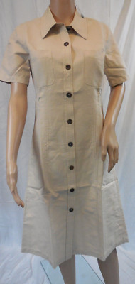   EDDIE BAUER    36  beige ~ Kleid Hemdkleid ~ Leinenkleid ~ Leinen ~ natur