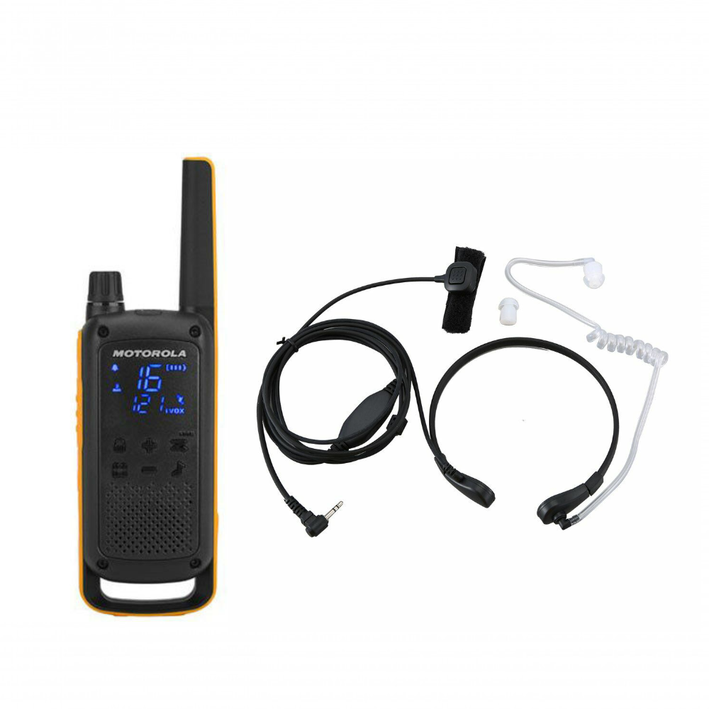 4 Walkie Talkie Motorola T82 With Chargers Batteries And Laringofonos