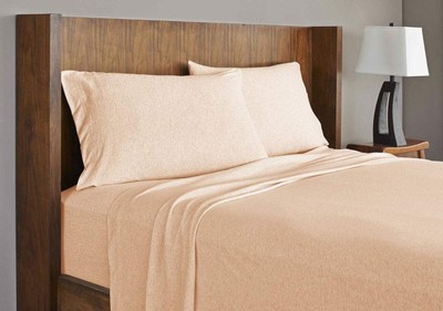 ROYALE LINENS Soft Tees Luxury Cotton Modal Jersey Knit Sheet Set, Blush, Full