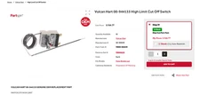 Vulcan Hart 00-944133 High Limit Cut Off Switch