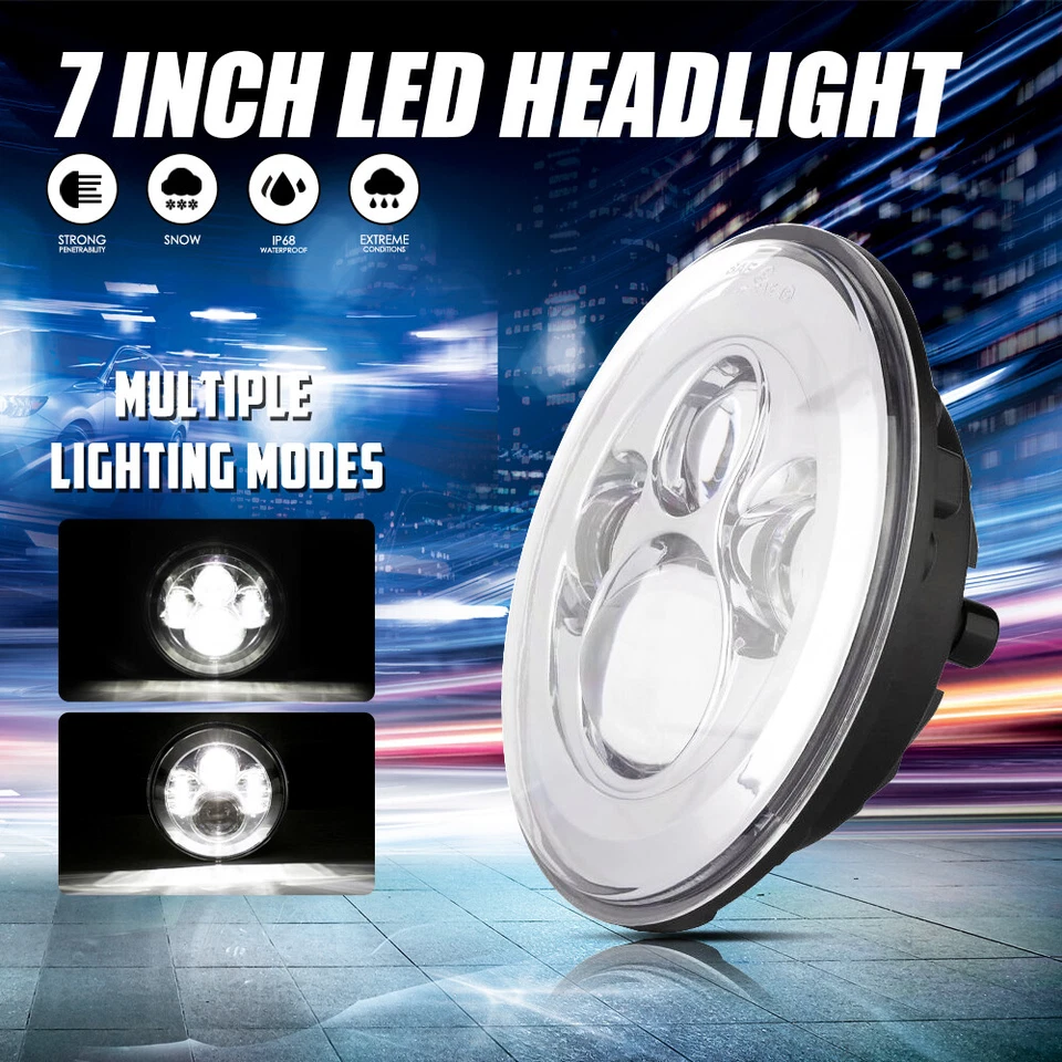 Pair 7" LED Headlight Driving Lamp White Light For Suzuki Sierra SJ80 SJ80V LJ80 - image 2 of 4