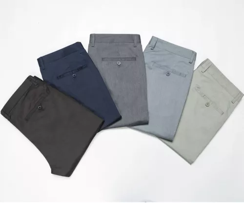 Fashion Mens Stretch Chinos Trousers Slim Fit Straight Casual Formal Long Pants - Picture 4 of 19