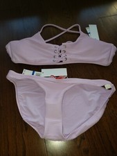 Red Carter Women XL lavenderTextured Lattice Bandeau Bikini Top/Bottom NWT 148