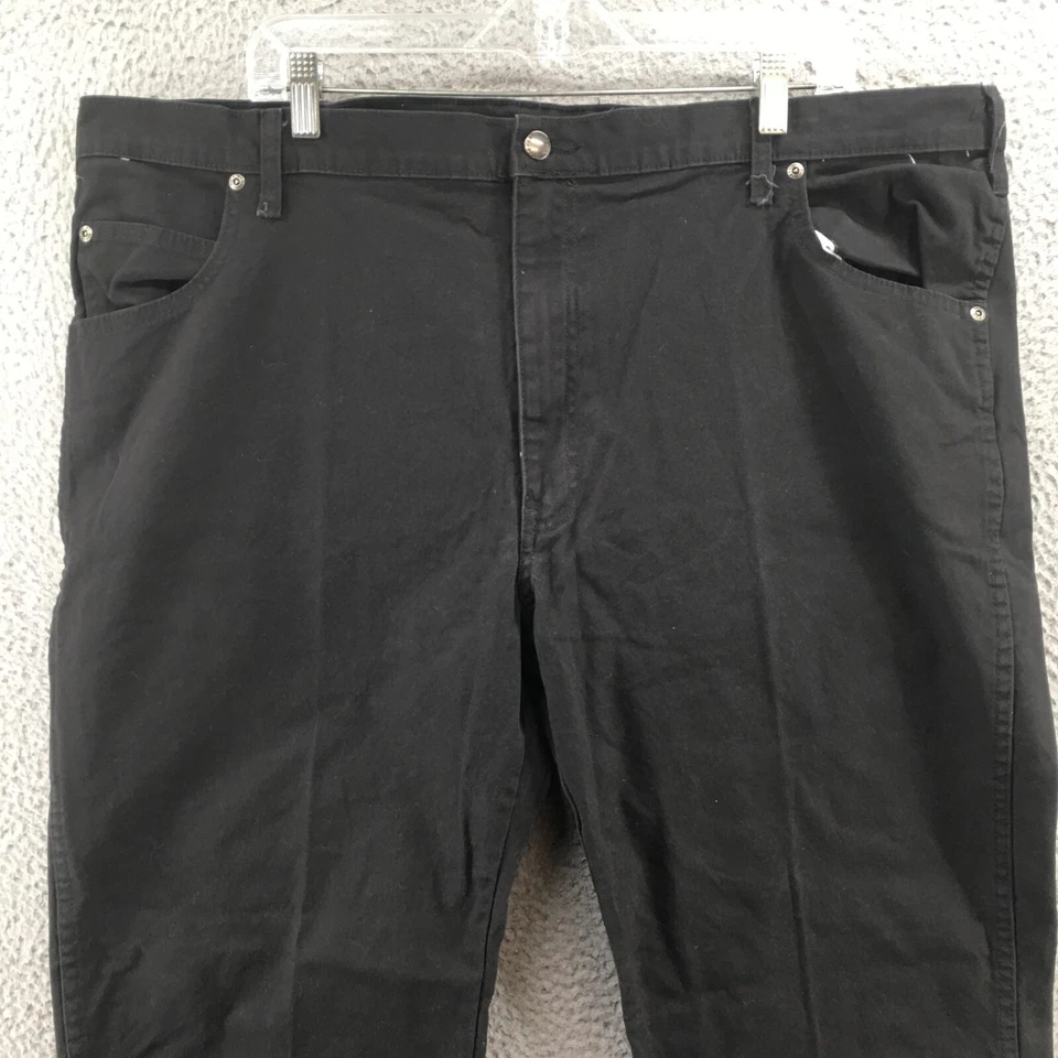 Dickies Straight Leg Jeans Mens 42x30 (actual 44x30) Black Denim Mid Rise Zip - Image 2 of 4