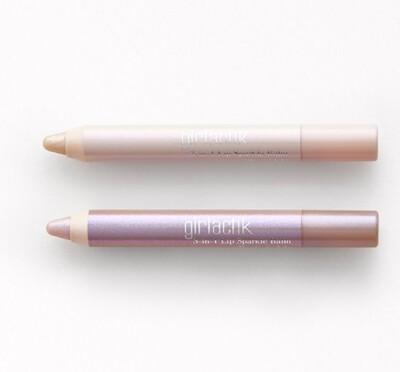 GIRLACTIK 3-in-1 Lip Sparkle Balm Duo in Periwinkle and Twinkle,FULL SIZE NEW