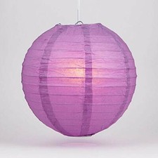 Quasimoon 8" Violet Even Ribbing Round Paper Lantern 10 PACK by PaperLanter...