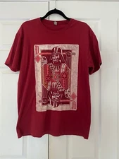 Star Wars Men's Vader in the Cards T-Shirt Dark- Red  L